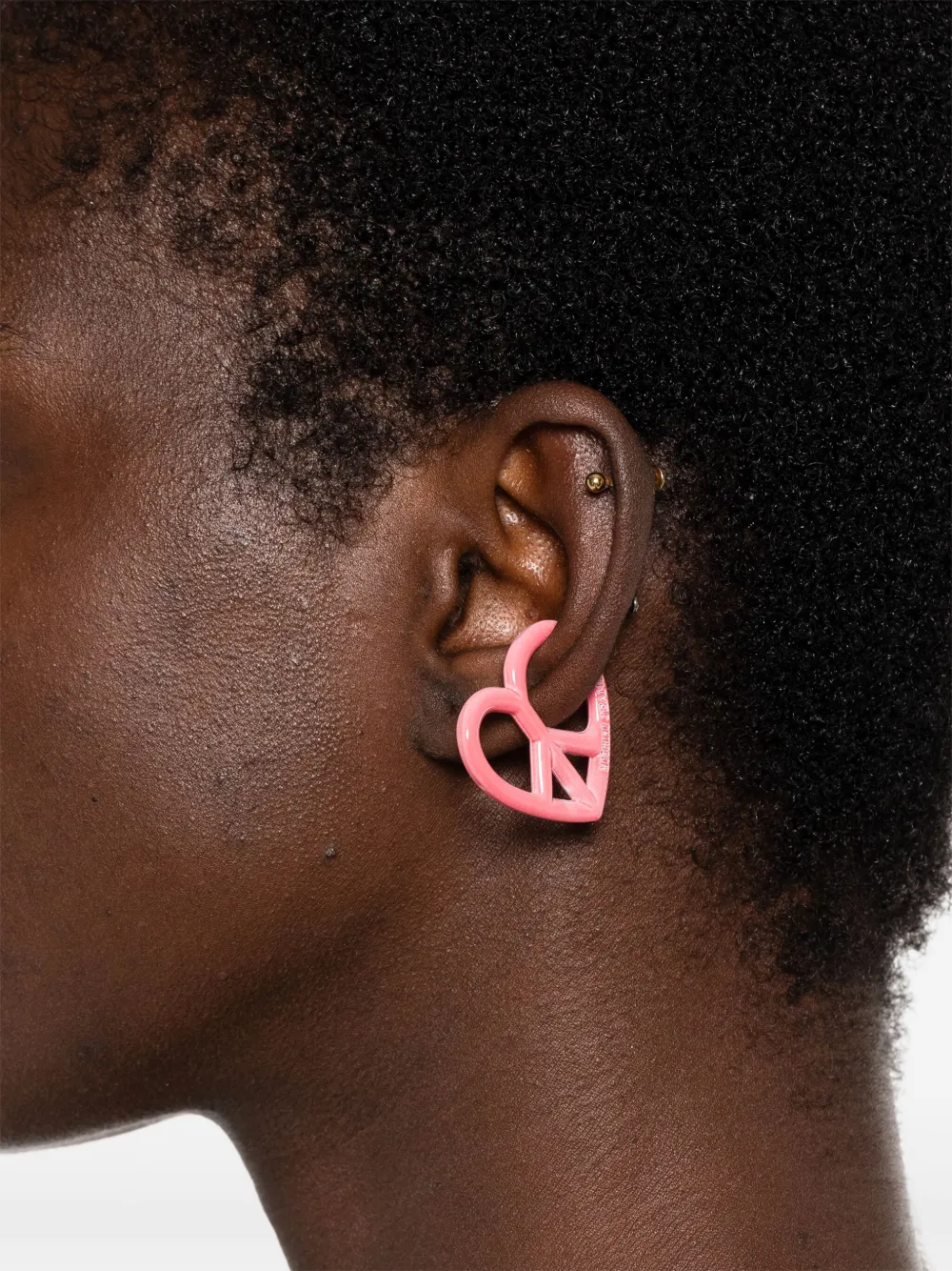 MOSCHINO JEANS heart-shape single earring - Pink