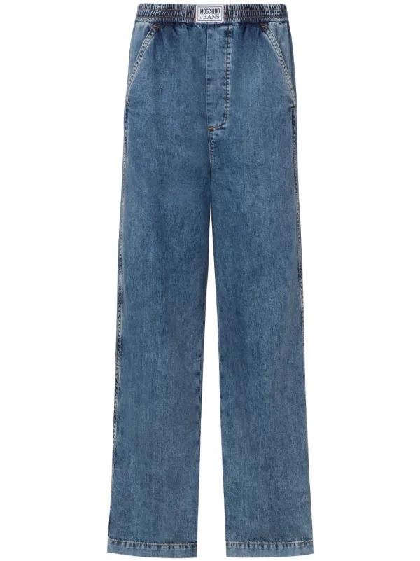 MOSCHINO JEANS ハイライズ ワイドジーンズ | ブルー | FARFETCH JP