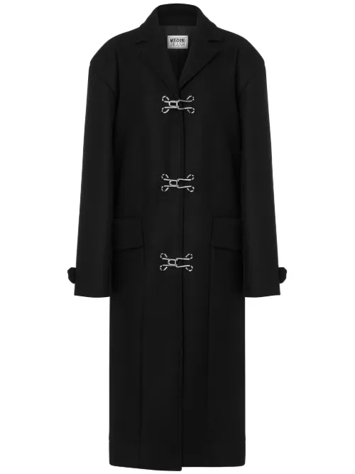 Manteau boutonné à col cranté - MOSCHINO JEANS - Modalova