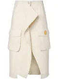 MOSCHINO JEANS asymmetric cargo denim skirt - White