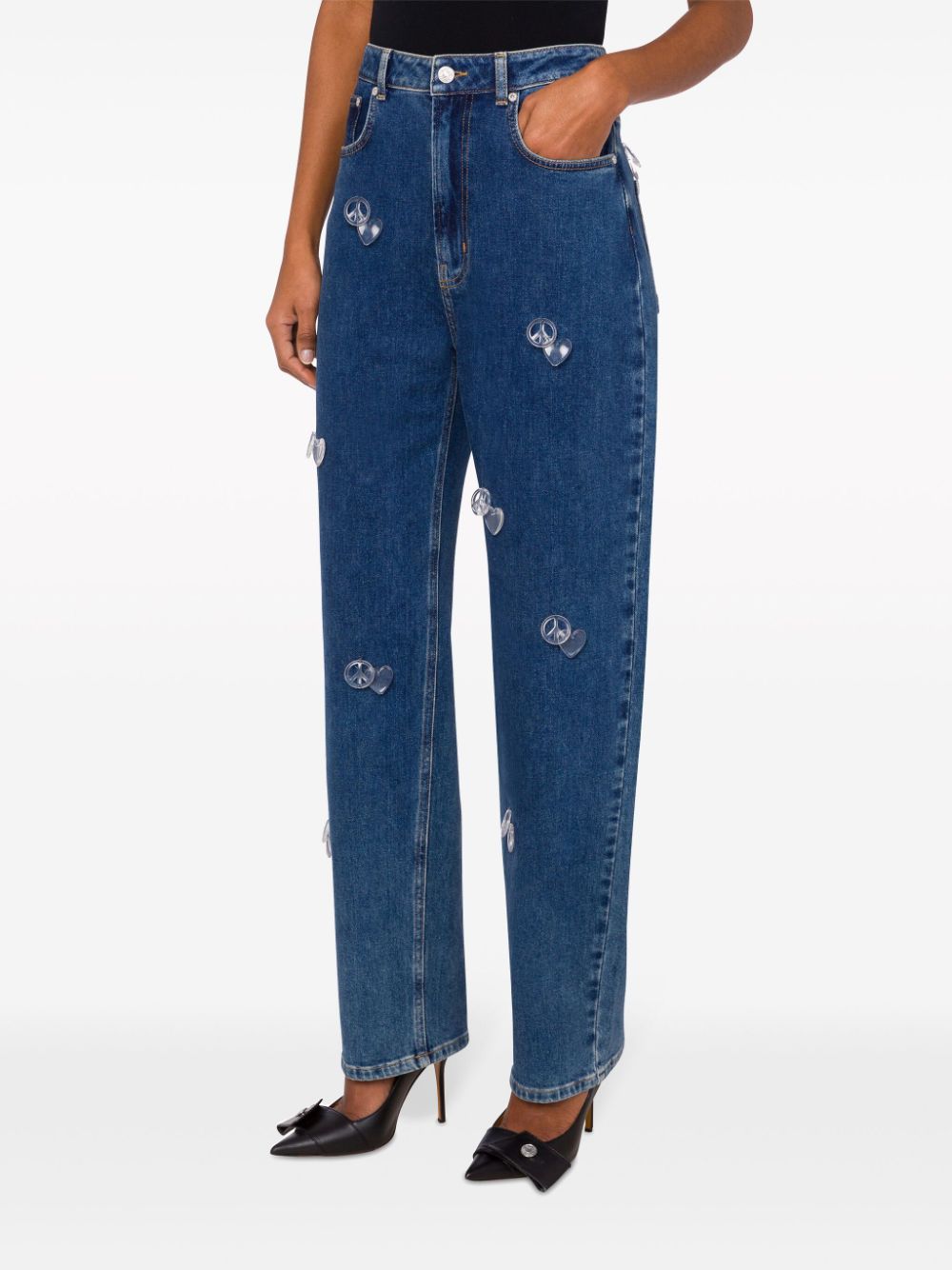 MOSCHINO JEANS Jeans met toelopende pijpen - Blauw