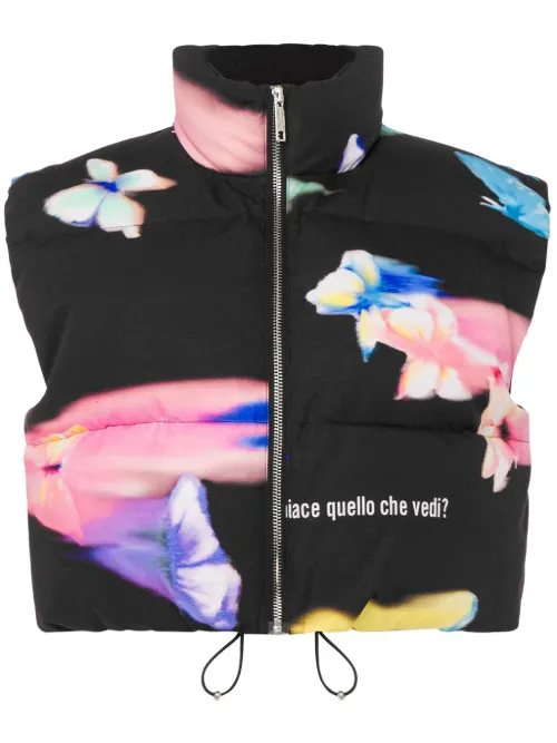 Gilet matelassé à coupe crop - MOSCHINO JEANS - Modalova