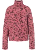 MOSCHINO JEANS roll-neck cable-knit jumper - Pink