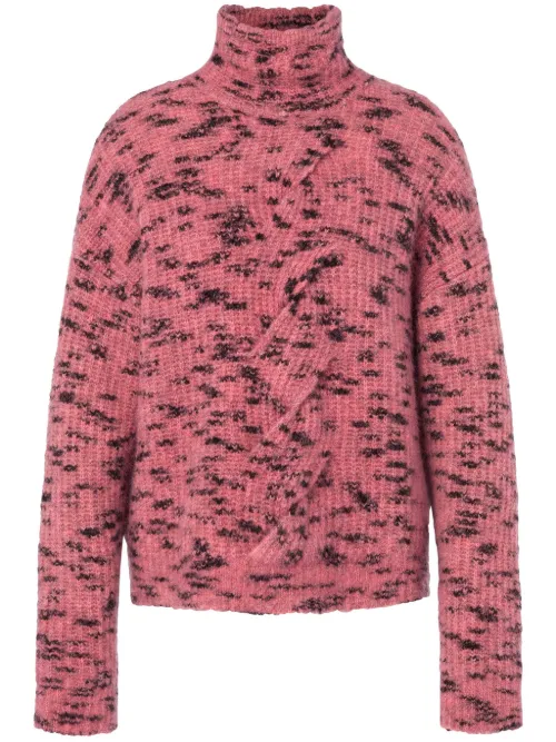 Pull en maille torsadée à col roulé - MOSCHINO JEANS - Modalova