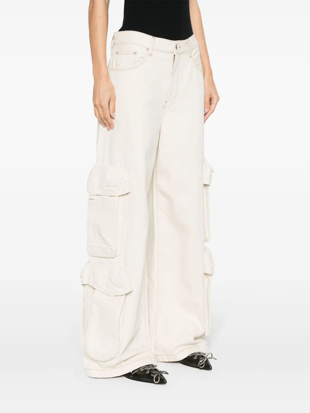 AMIRI High waist straight jeans Beige