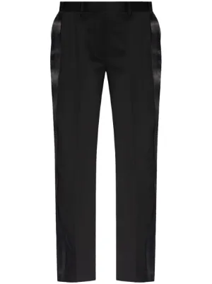 Helmut Lang satin-trimmed Bootcut Trousers | Black | FARFETCH