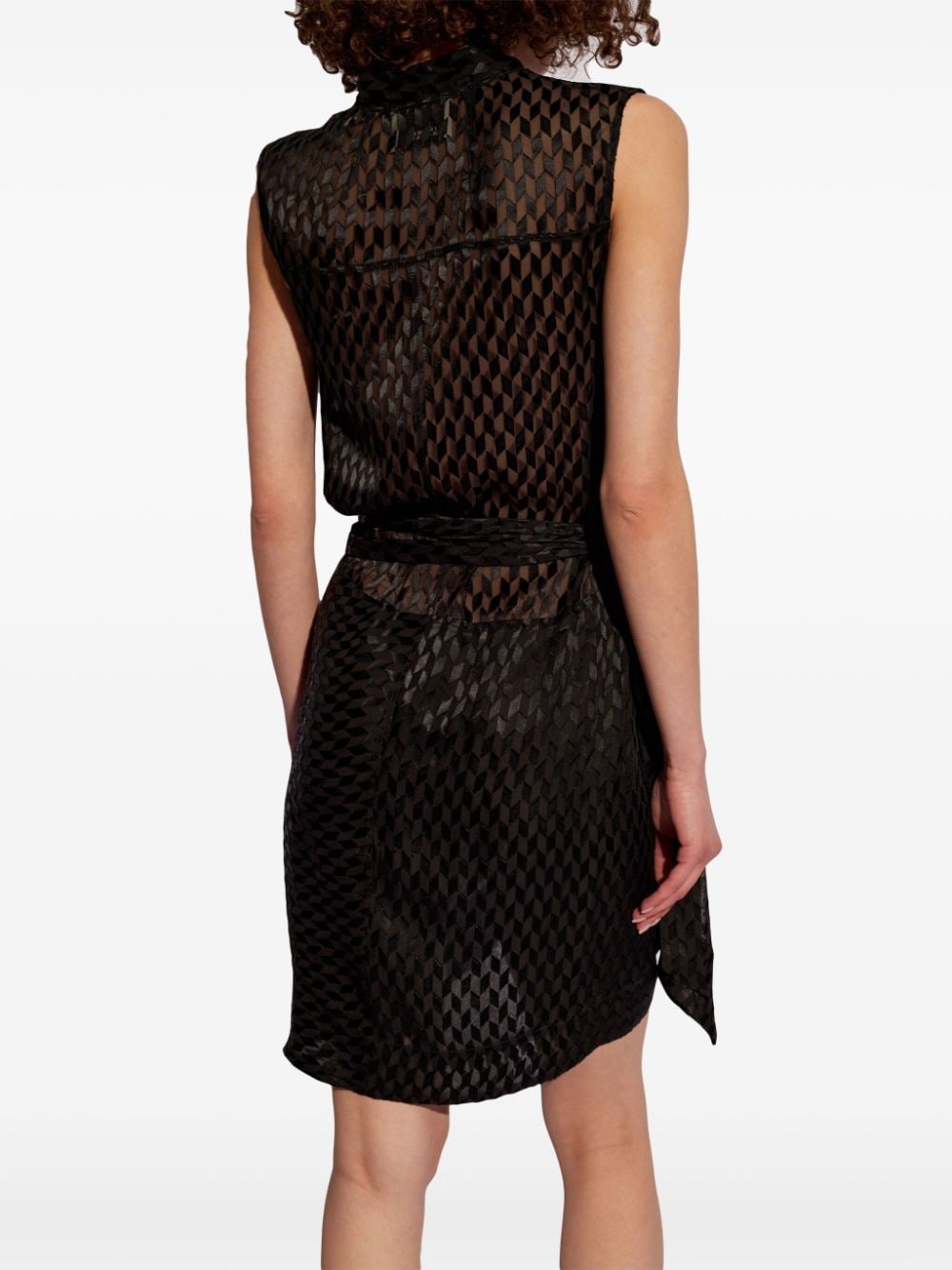 Shop Isabel Marant Devoré-effect Draped Minidress In Black