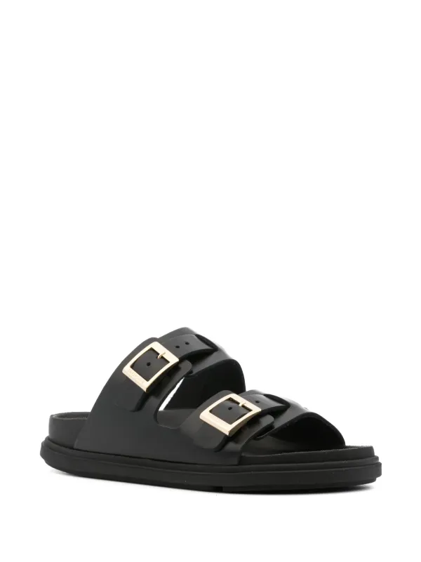 Birkenstock St Barths Natural Leather Sandals Black FARFETCH AE