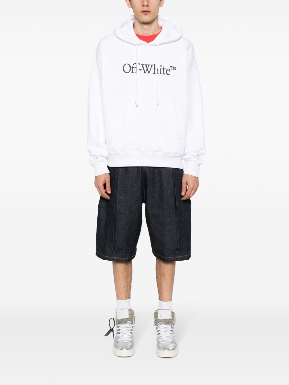 Off-White Big Bookish Skate cotton hoodie Wit