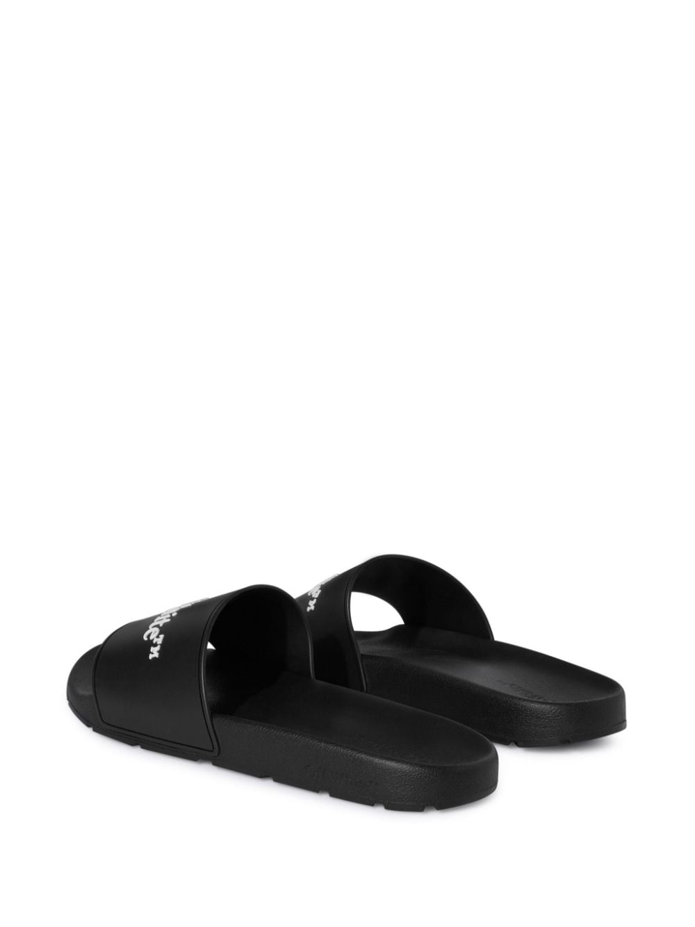 Shop Off-white Bookish Logo-print Slides In Schwarz