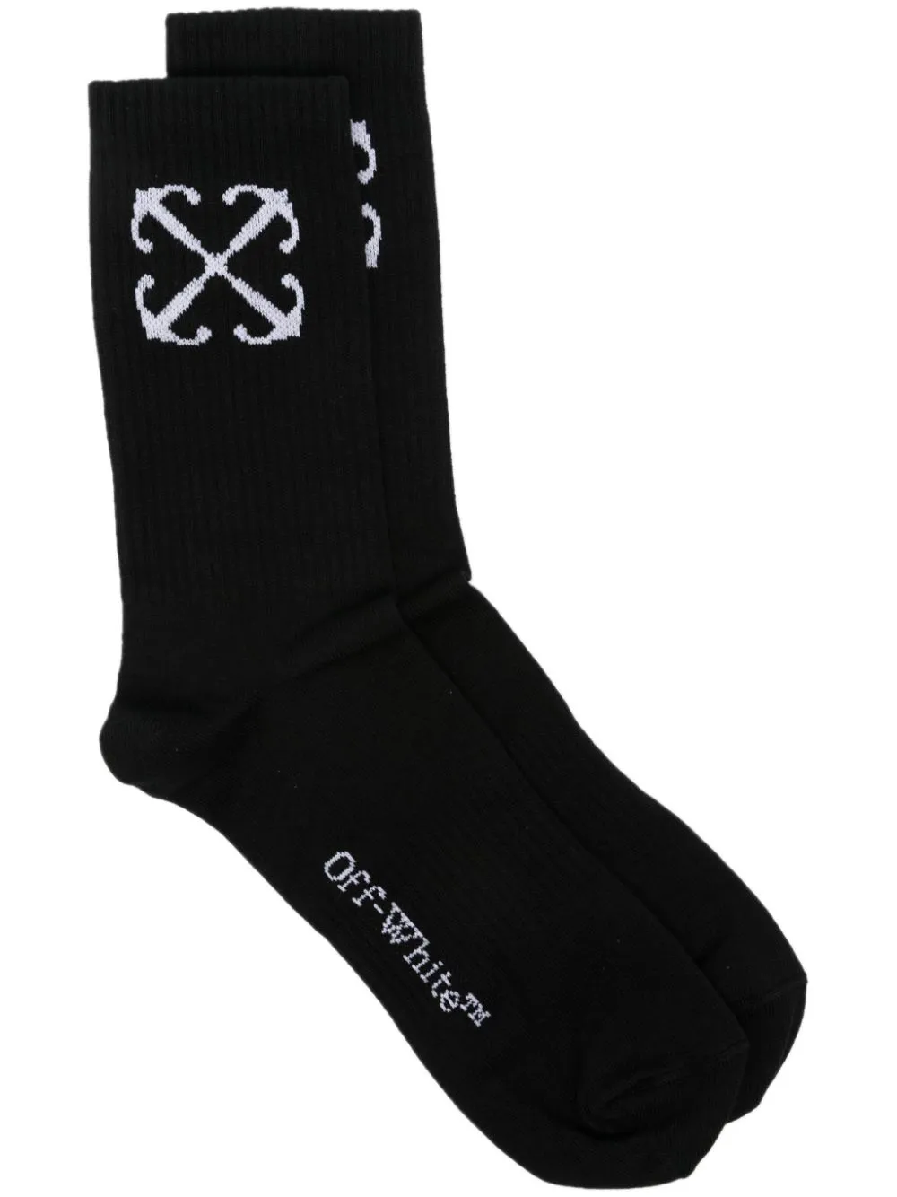 Off-white Arrows-motif Socks In 1001 Black White