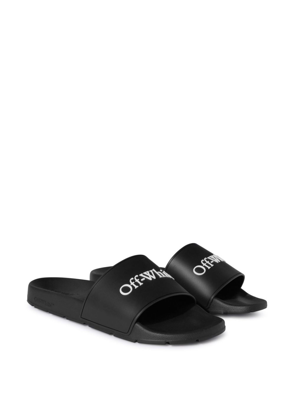 Off-White Bookish logo-print slides Black