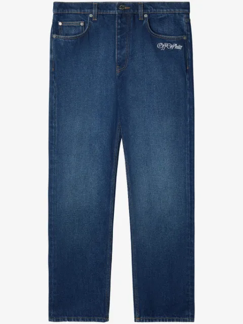 Off-White script tapered jeans