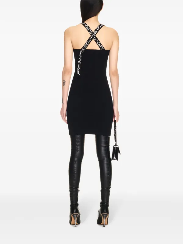 【関税＆送料込み】Off-White Mini Dress With Logo White Crepe Bow Mini Dress – self-portrait-US