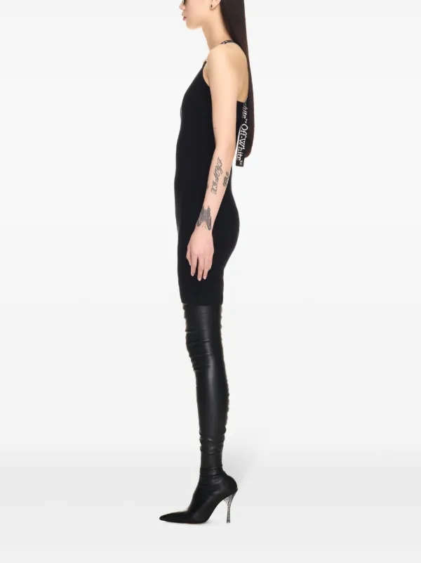 Off-White logo-jacquard Mini Dress | Black | FARFETCH