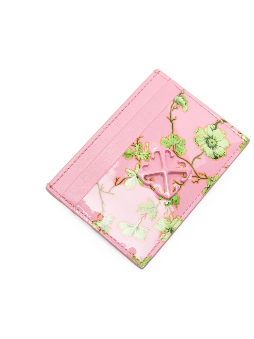 Shop Off-white Jitney Leather Cardholder In Pink