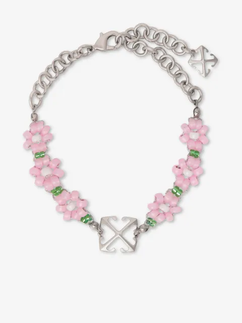 Off-White flower-bead Arrow bracelet