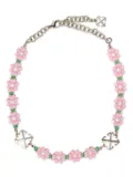 Off-White Arrow flower-bead necklace - Silver