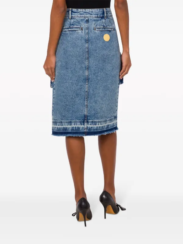 【関税&送料込み】Moschino Denim Skirt MOSCHINO JEANS Asymmetric Cargo Denim Skirt | Blue | FARFETCH