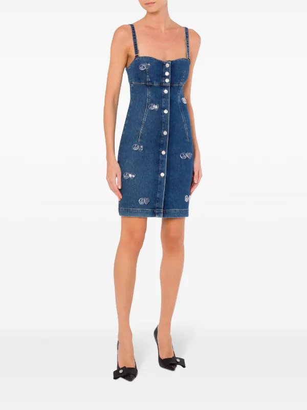 ワンピース MOSCHINO Couture V04165424 Dress 40 MOSCHINO JEANS Vestido Jeans Com Aplicações | Azul | FARFETCH BR