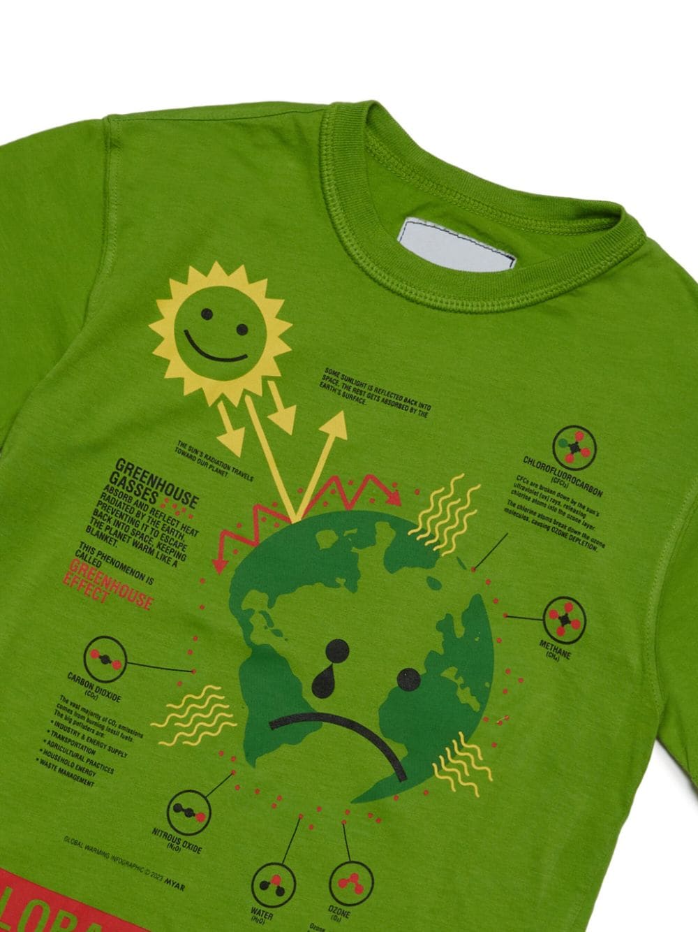 Shop Myar Global Warming-print Cotton T-shirt In Green