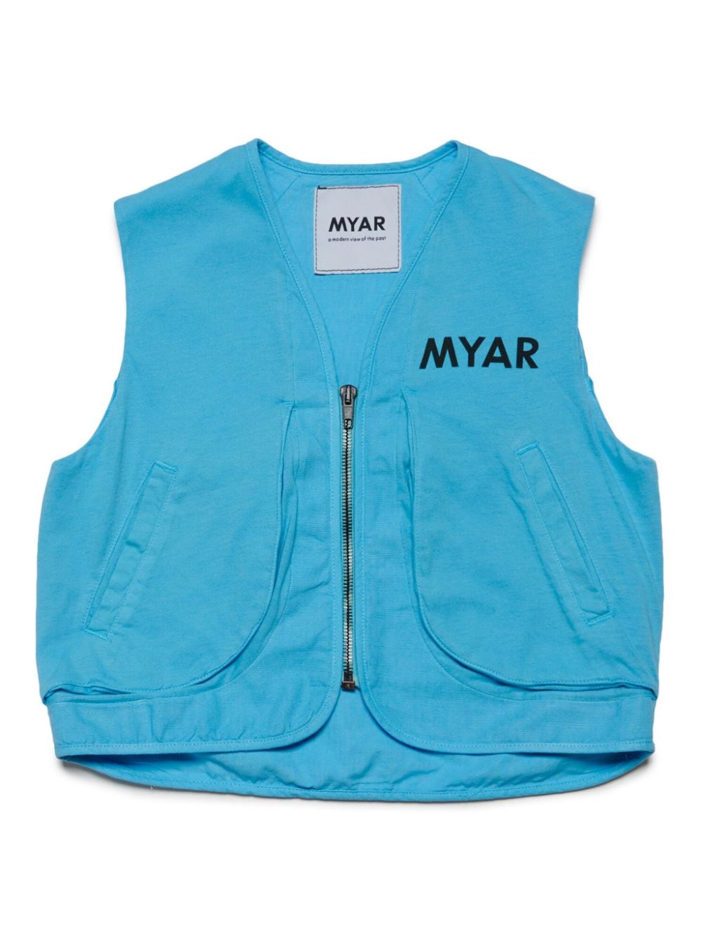 Myar Kids' Logo-print Zip-up Gilet In Blue