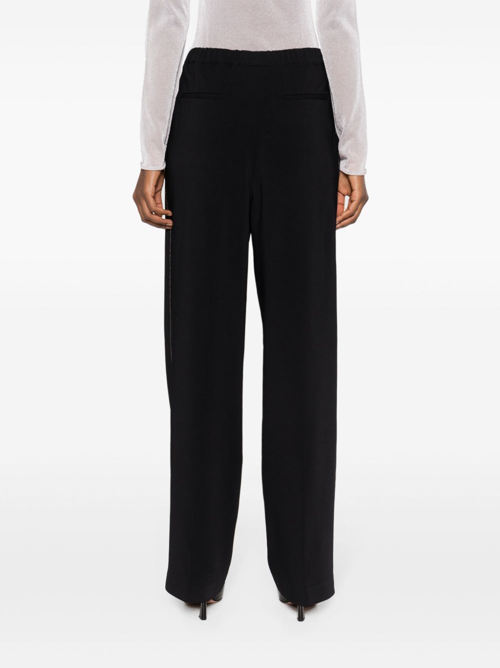 Shop Fabiana Filippi Bead-embellished Trousers In Schwarz