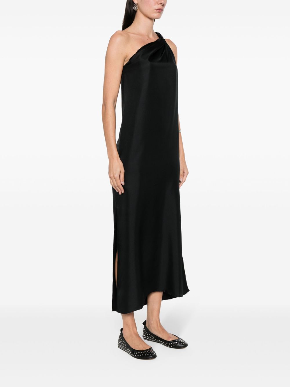 Shop Loulou Studio Adela Silk Maxi Dress In Black