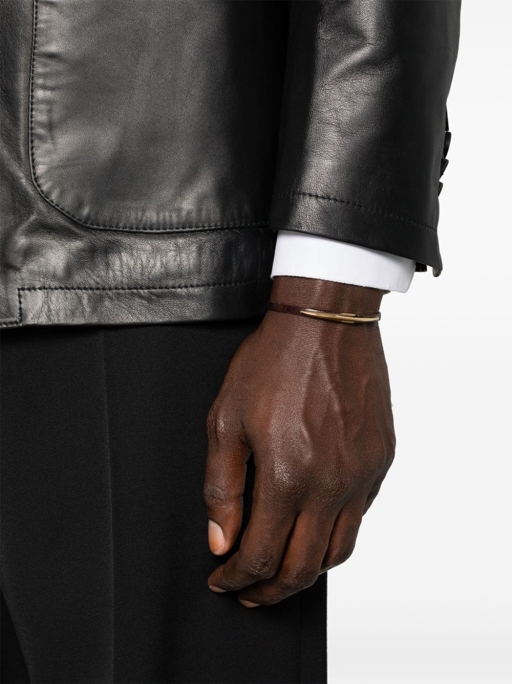 Shaun Leane gold vermeil and leather Arc bracelet - Goud