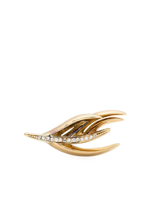 Shaun Leane gold vermeil Feather diamond single stud earring