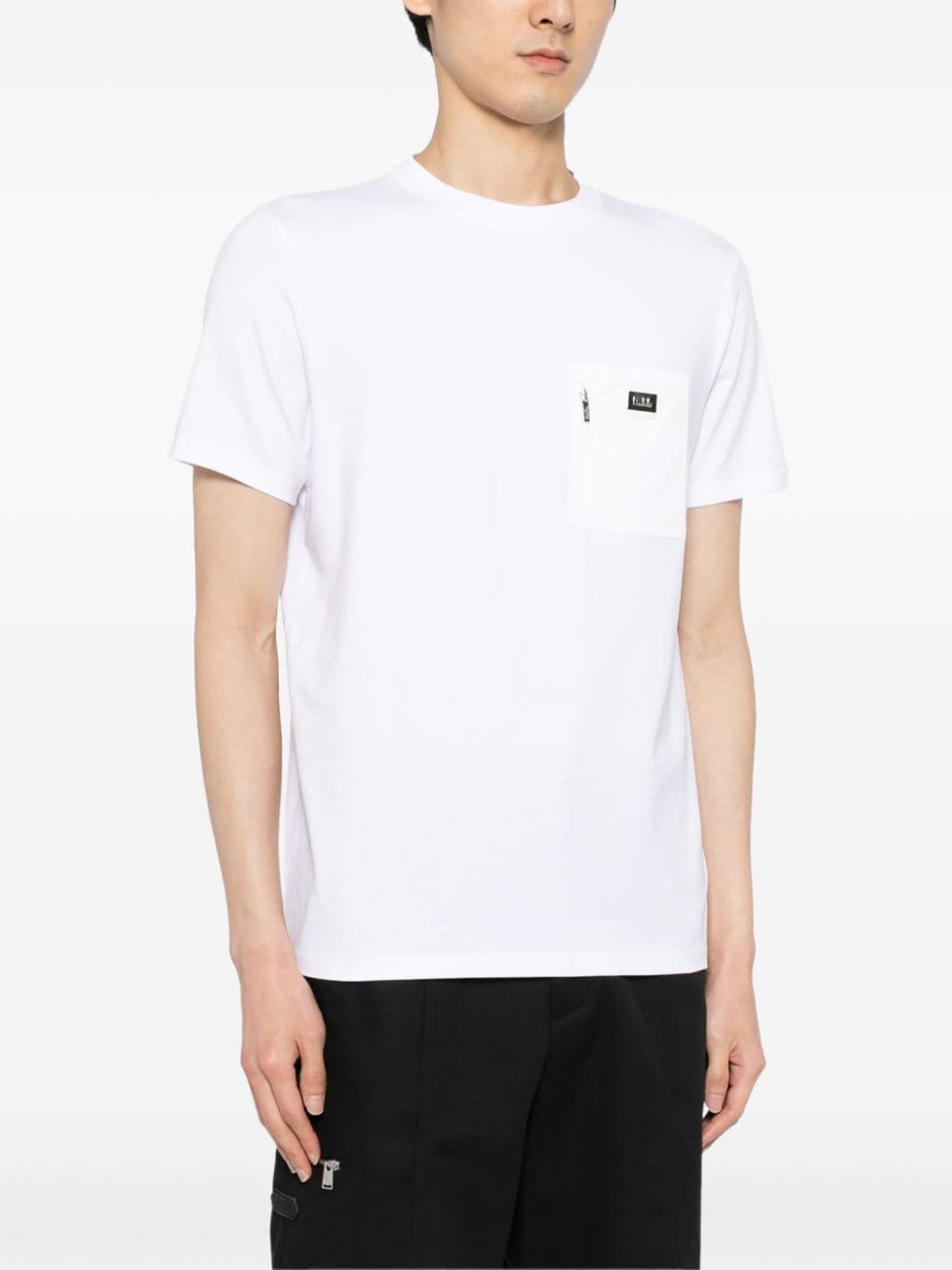 Shop Karl Lagerfeld Logo-plaque Cotton T-shirt In White