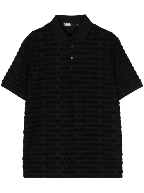 Karl Lagerfeld playera tipo polo con monograma afelpado