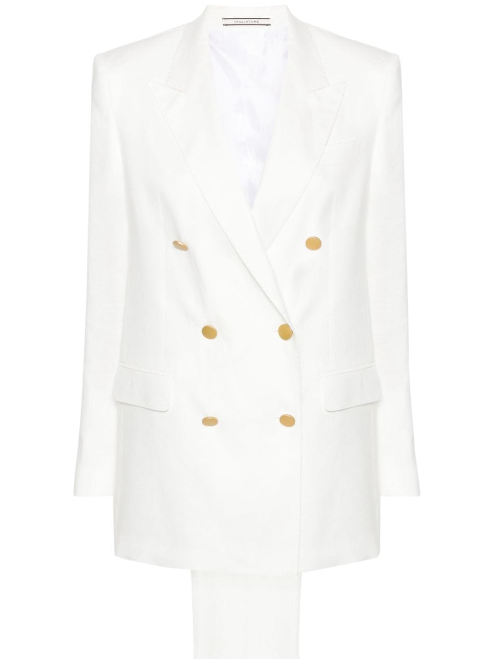 Shop Tagliatore T-jasmine Double-breasted Suit In White