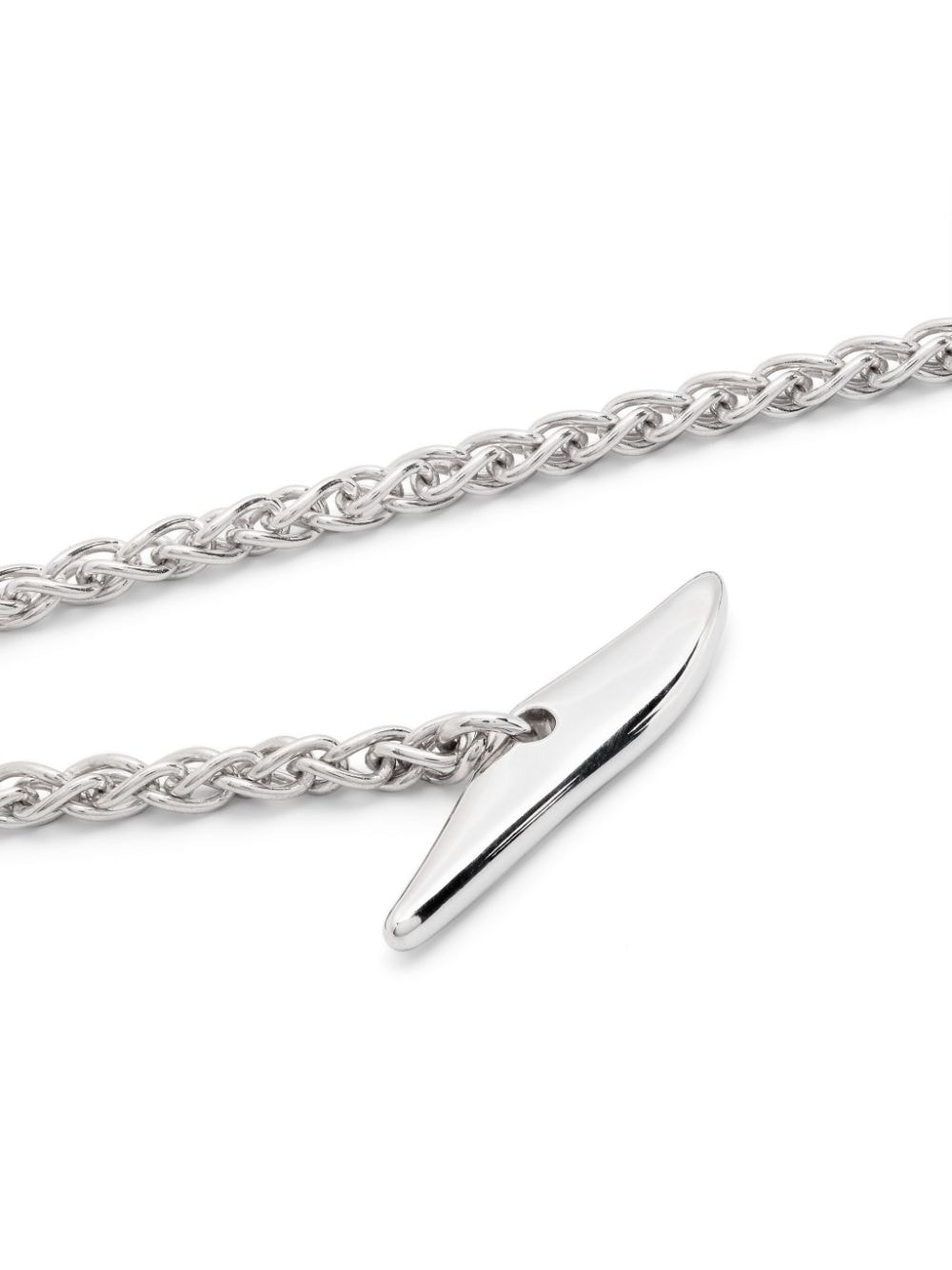 Shop Tom Wood Robin Wheat-chain Bracelet In Silver