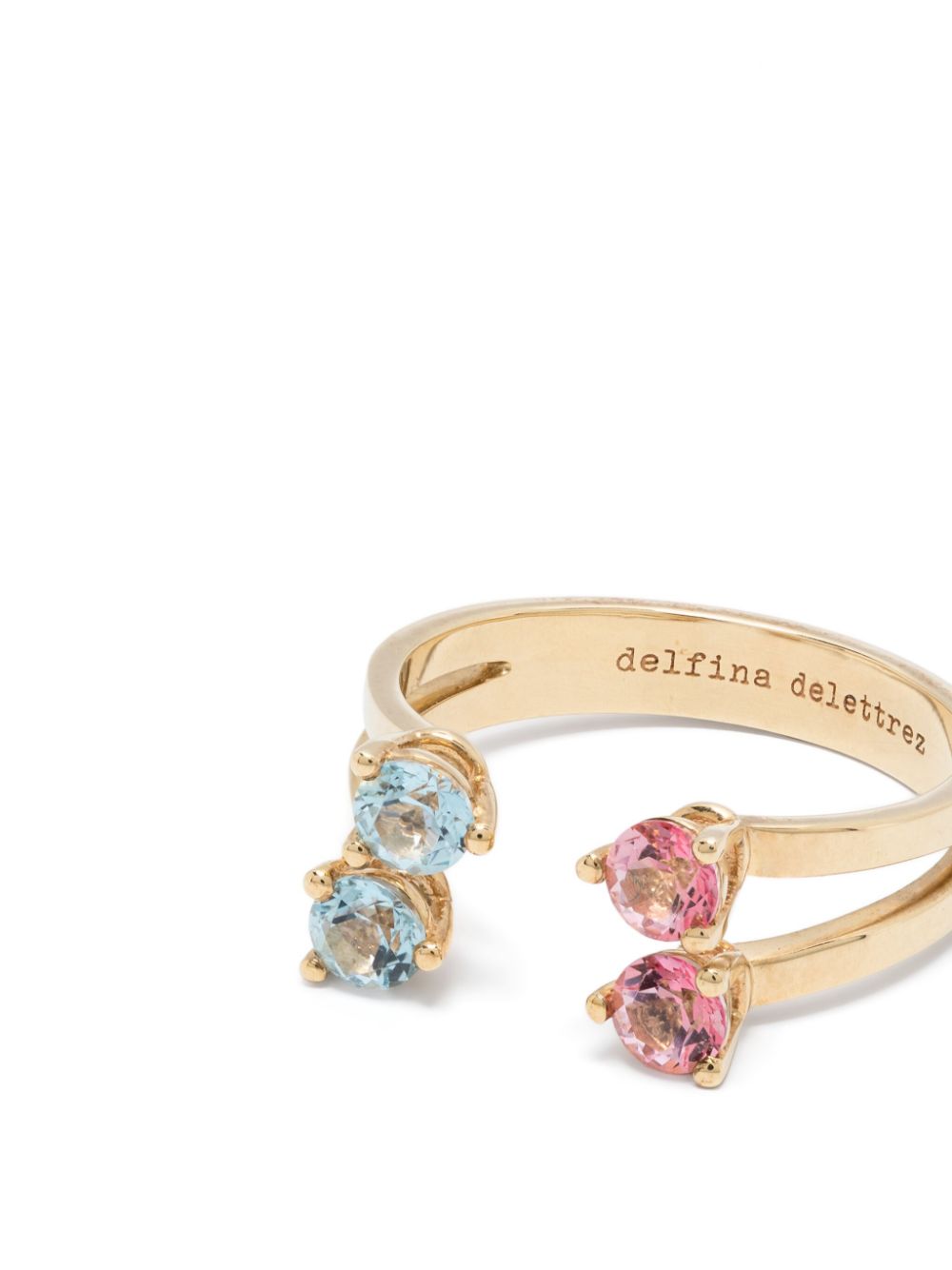 DELFINA DELETTREZ 18KT YELLOW GOLD DOTS RING 