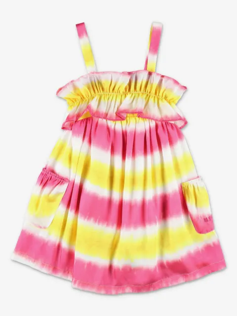 MSGM Kids robe en coton à imprimé tie dye