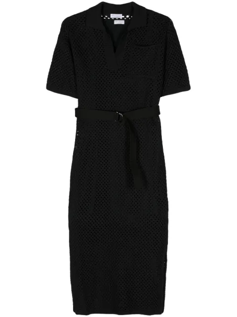 Brunello Cucinelli belted crochet midi dress