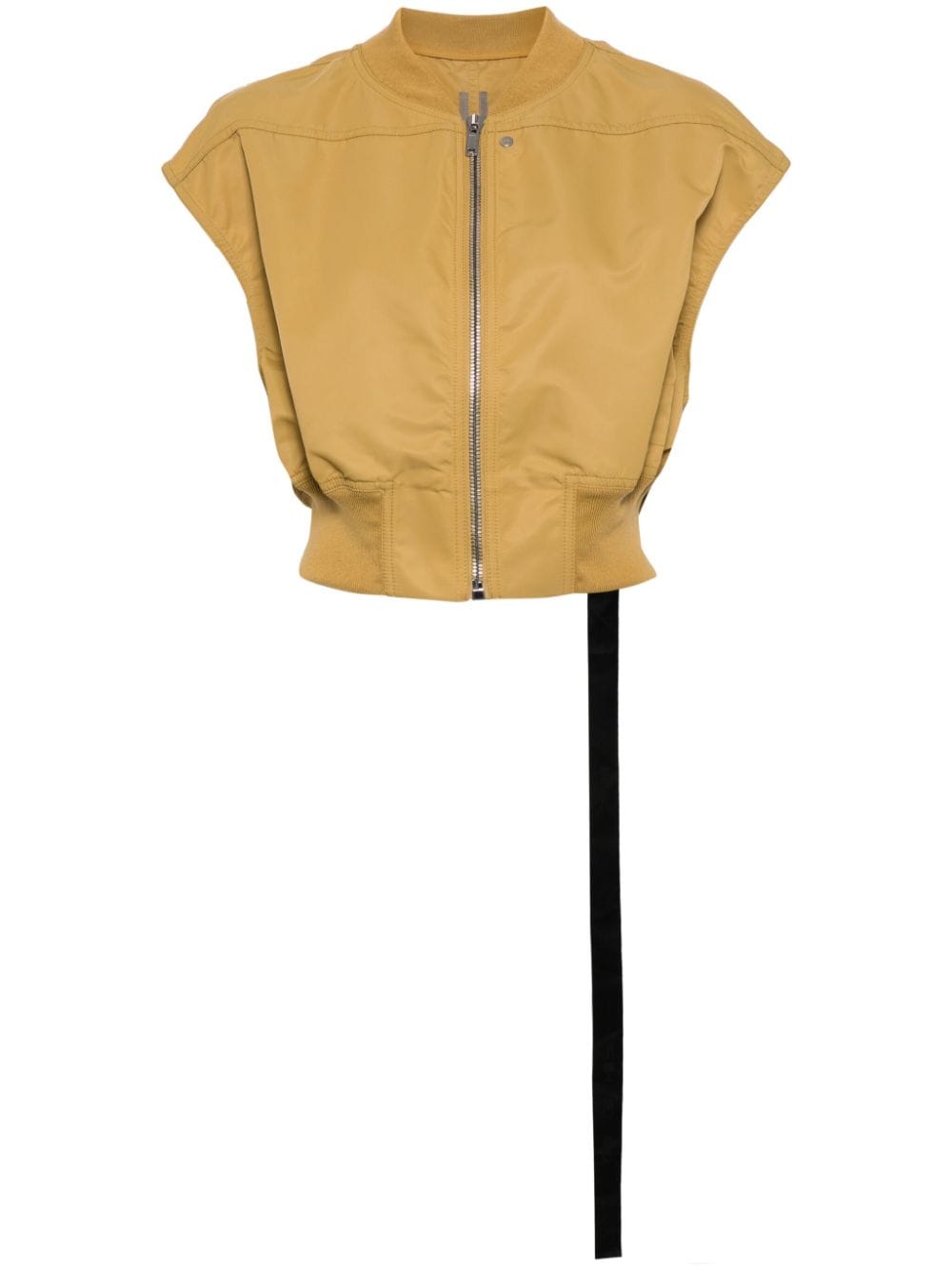 Rick Owens Drkshdw Cropped Baseball Collar Jacket In Yellow