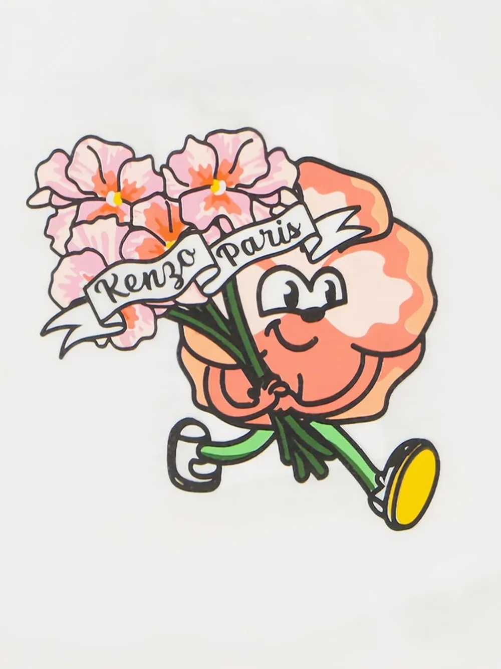 Kenzo Kids T-shirt met bloemenprint en korte mouwen Beige