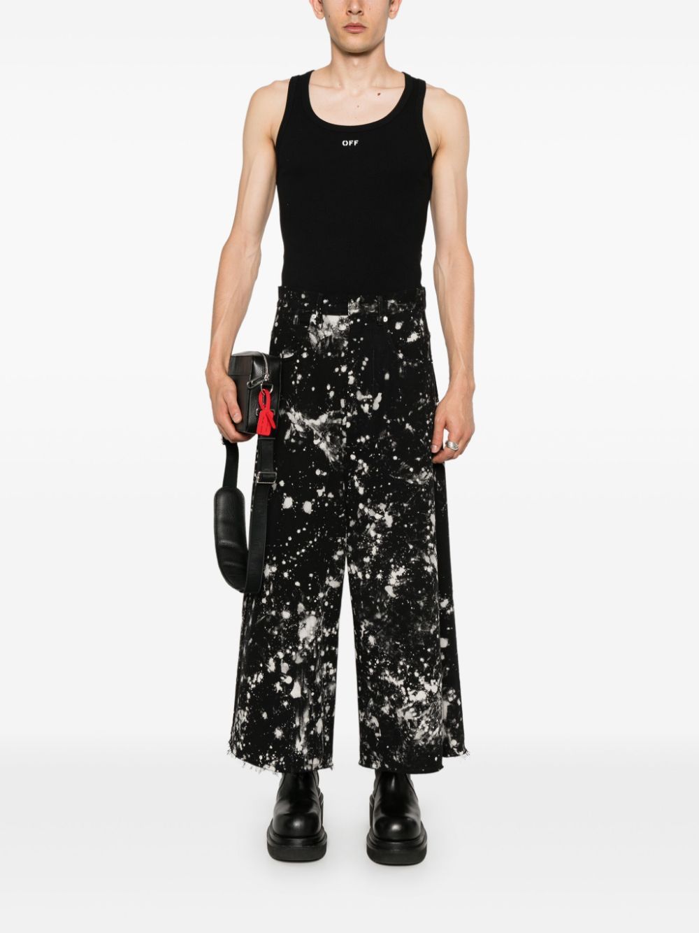 Shop Off-white Logo-print Tank Top In Black