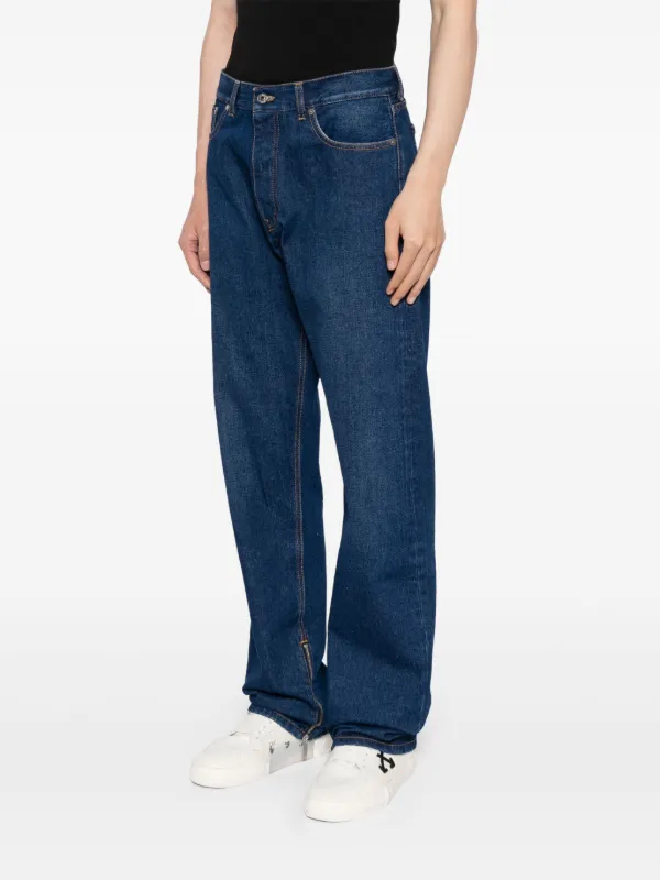 Off-White Arr Tab Zip Det Skate wide-leg Jeans | Blue | FARFETCH