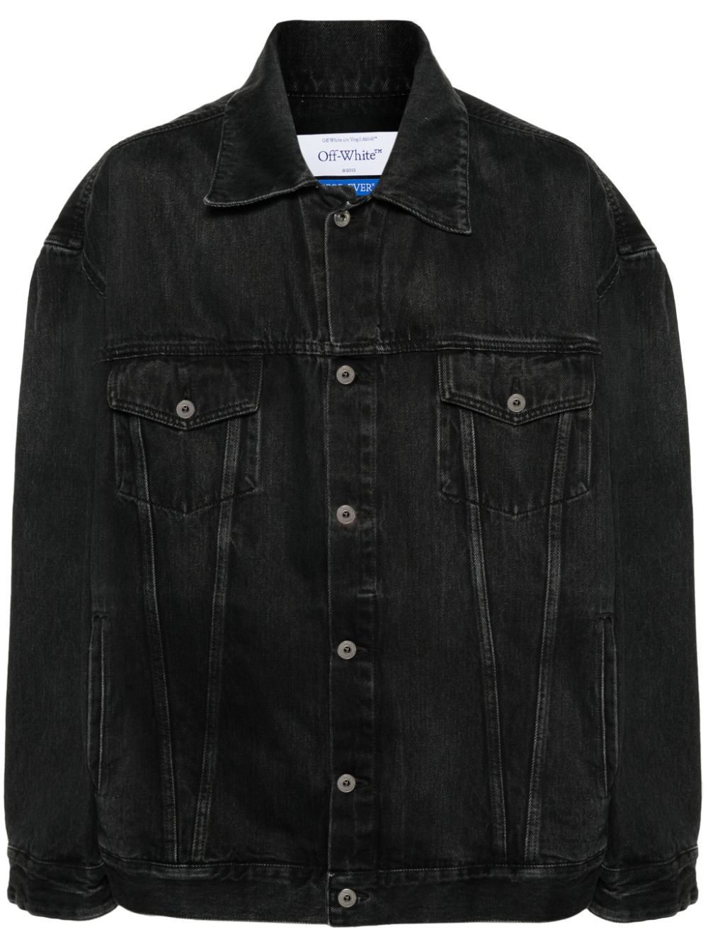 Shop Off-white Arrows-motif Denim Jacket In 1300 Vintage Black No Color