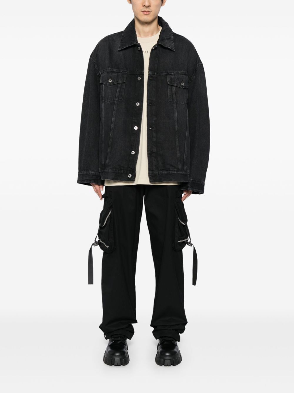 Off-White Arrows-motif Denim Jacket | Black | FARFETCH UK