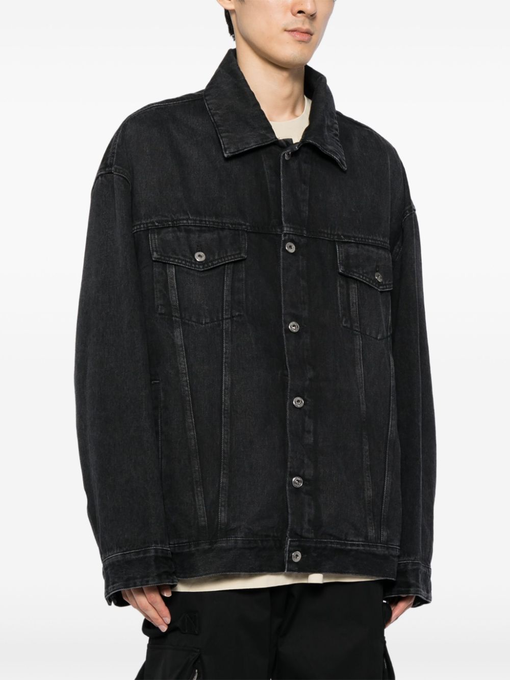 Off-White Arrows-motif Denim Jacket | Black | FARFETCH LB