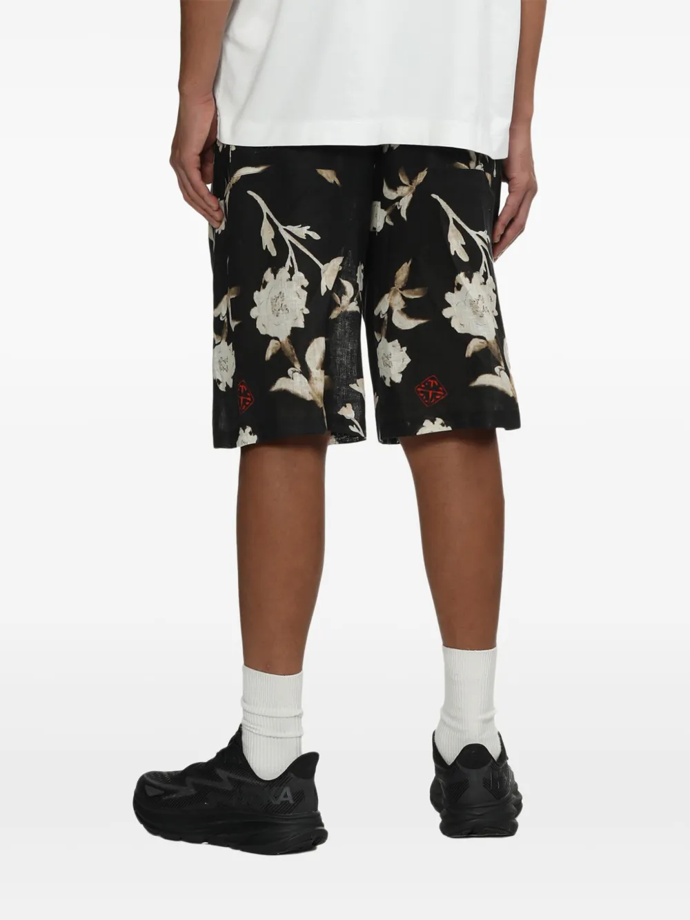 Off-White Shorts met bloemenprint 8400 MULTICOLOR NO COLOR