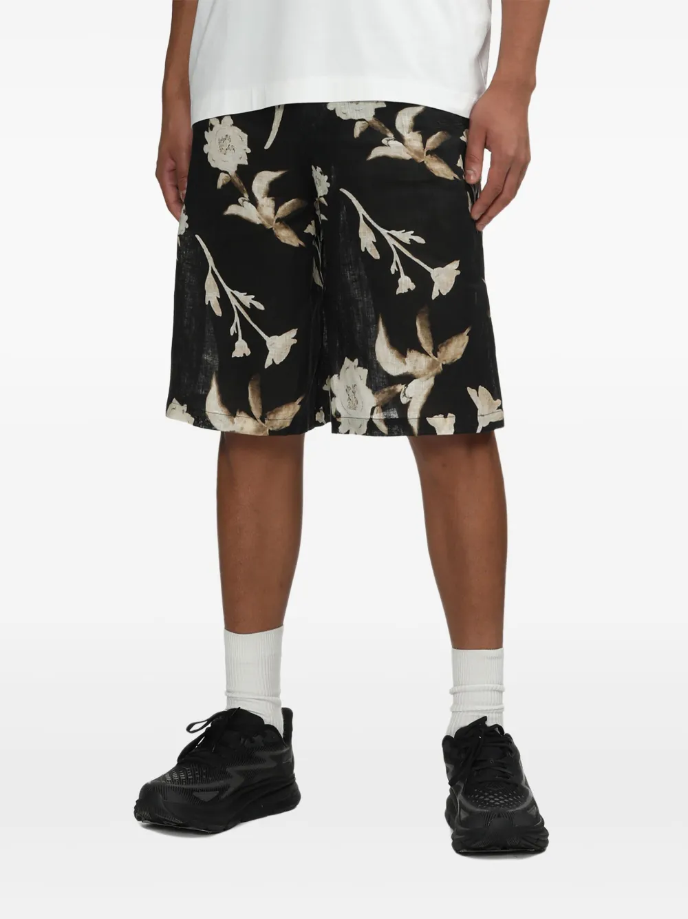 Off-White Shorts met bloemenprint 8400 MULTICOLOR NO COLOR