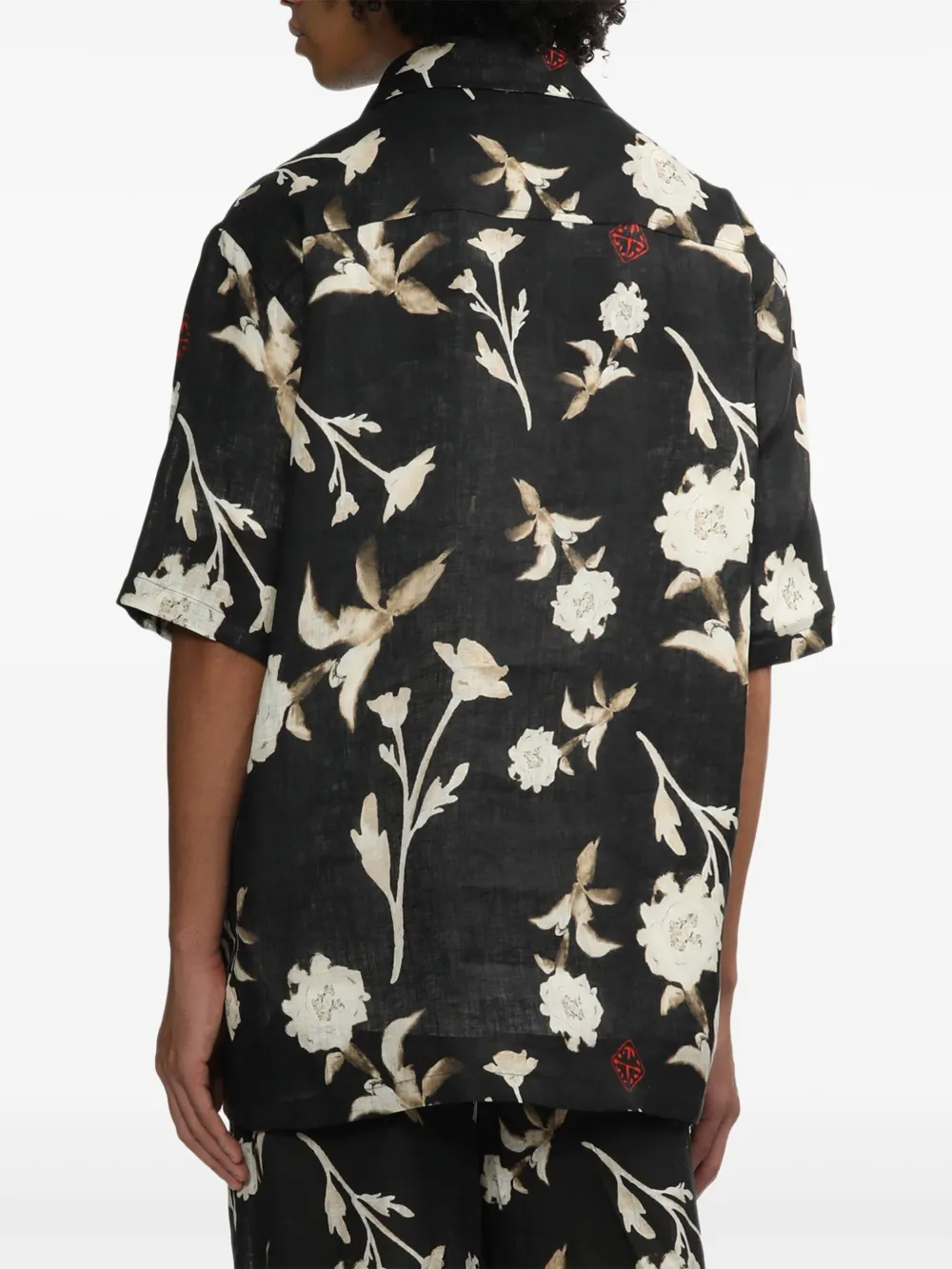 Off-White Overhemd met bloemenprint Zwart