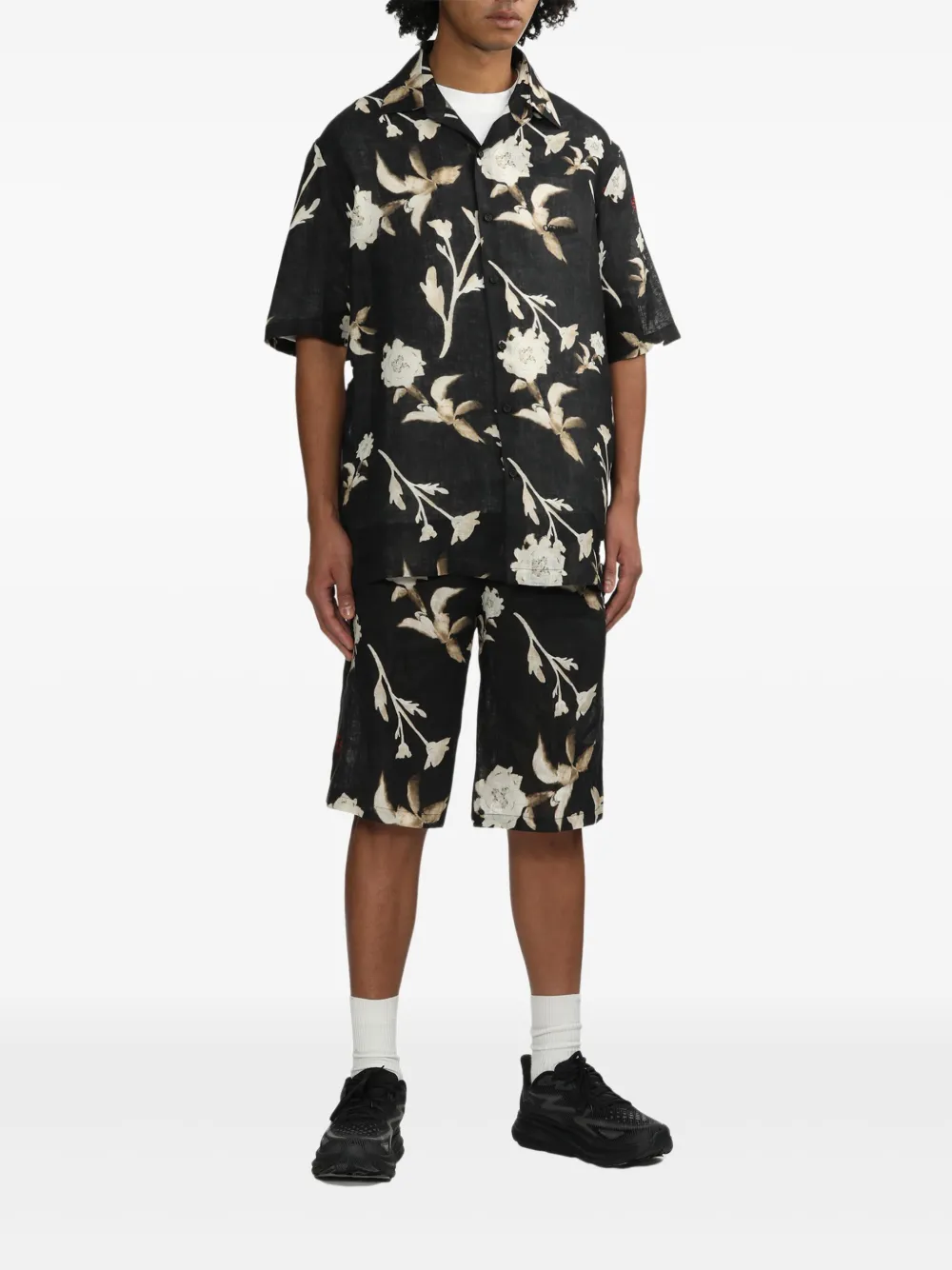 Off-White Overhemd met bloemenprint Zwart