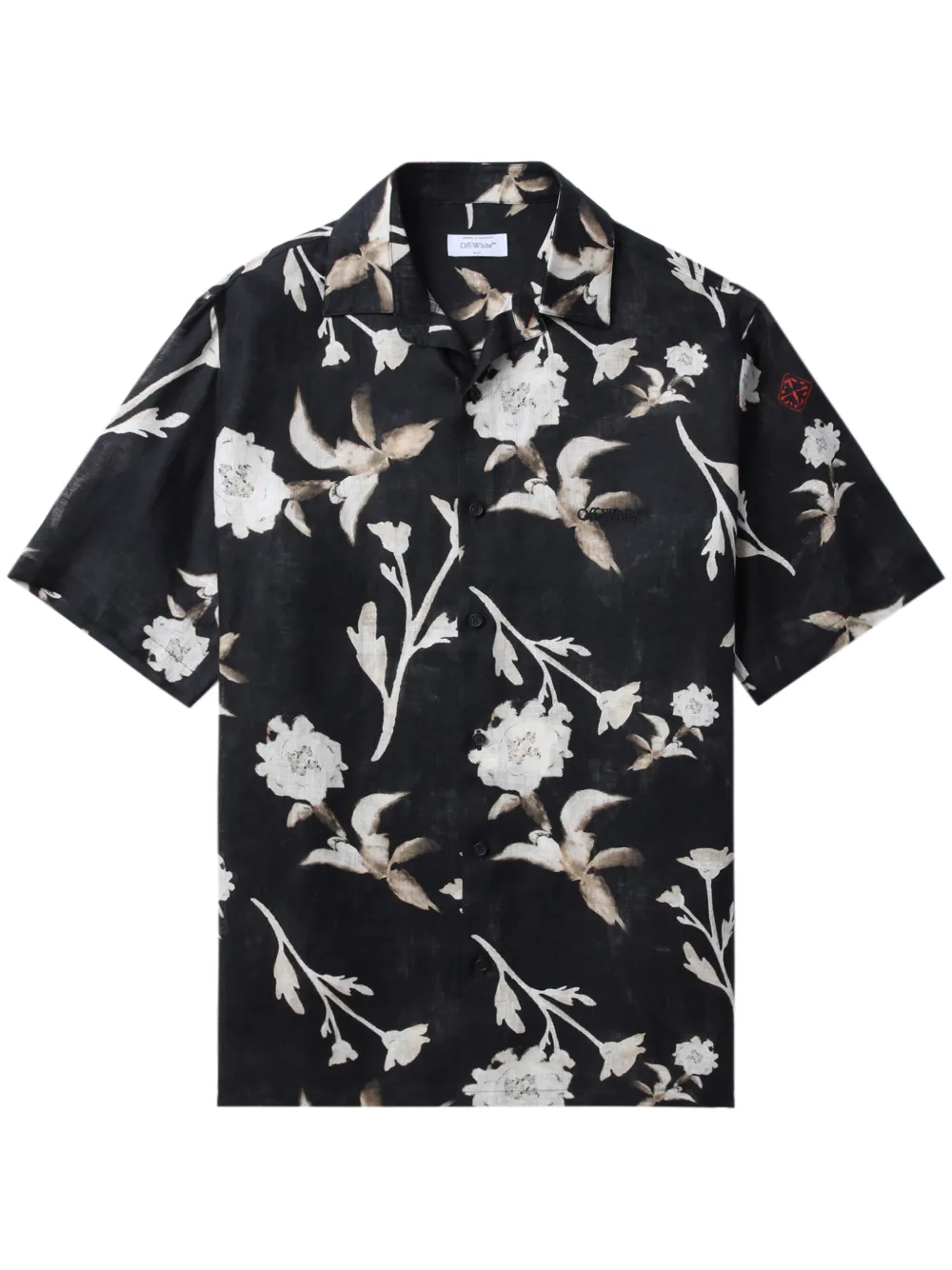 Off-White Overhemd met bloemenprint Zwart