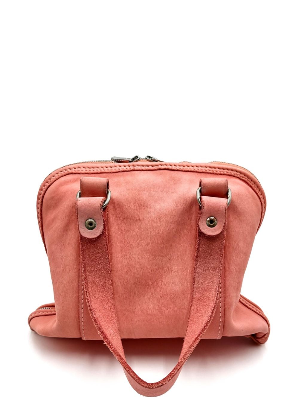 Guidi Leren shopper Oranje